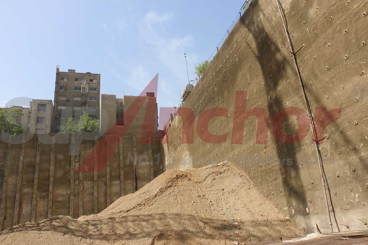 Construction site using SupAnchor self drilling anchor system