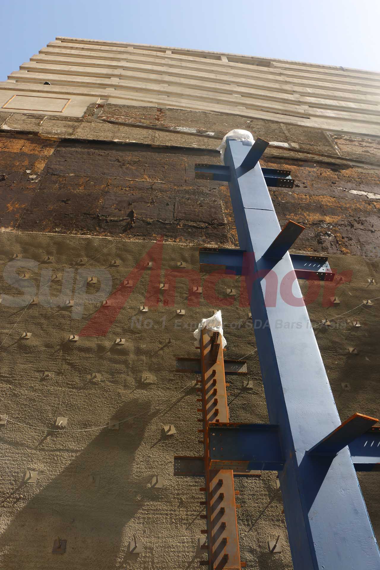 Construction site using SupAnchor self drilling anchor system