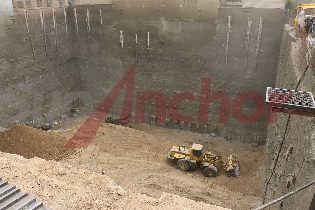 Construction site using SupAnchor self drilling anchor system