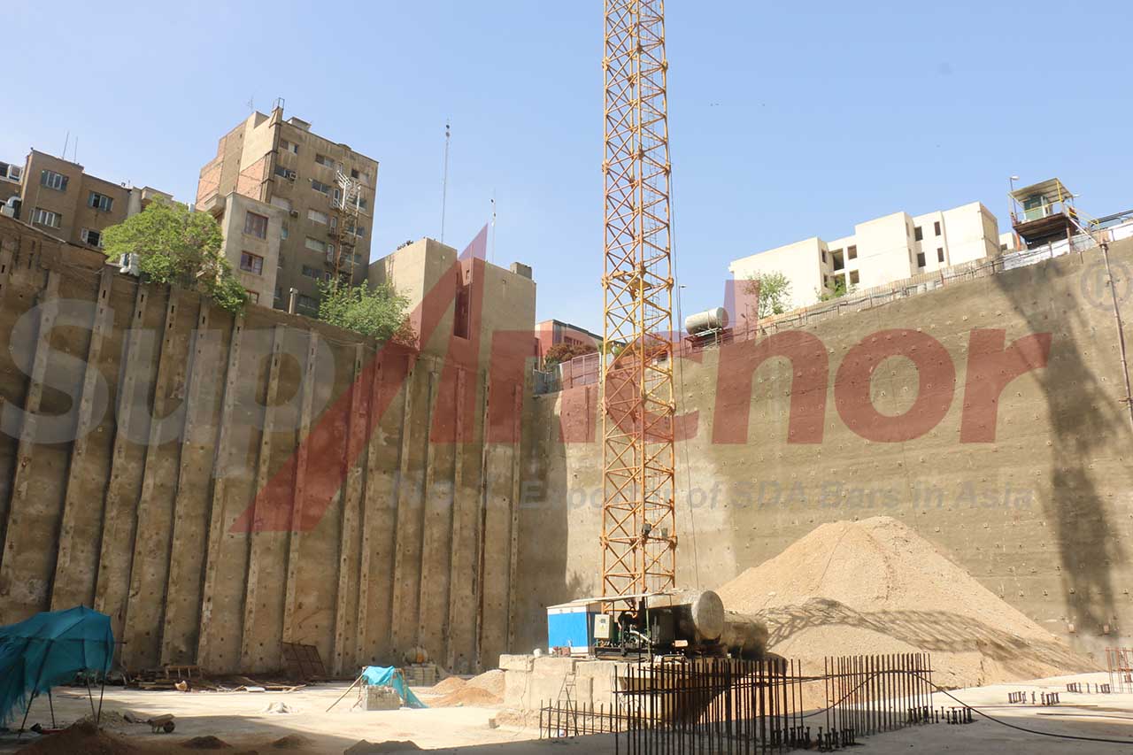 Construction site using SupAnchor self drilling anchor system