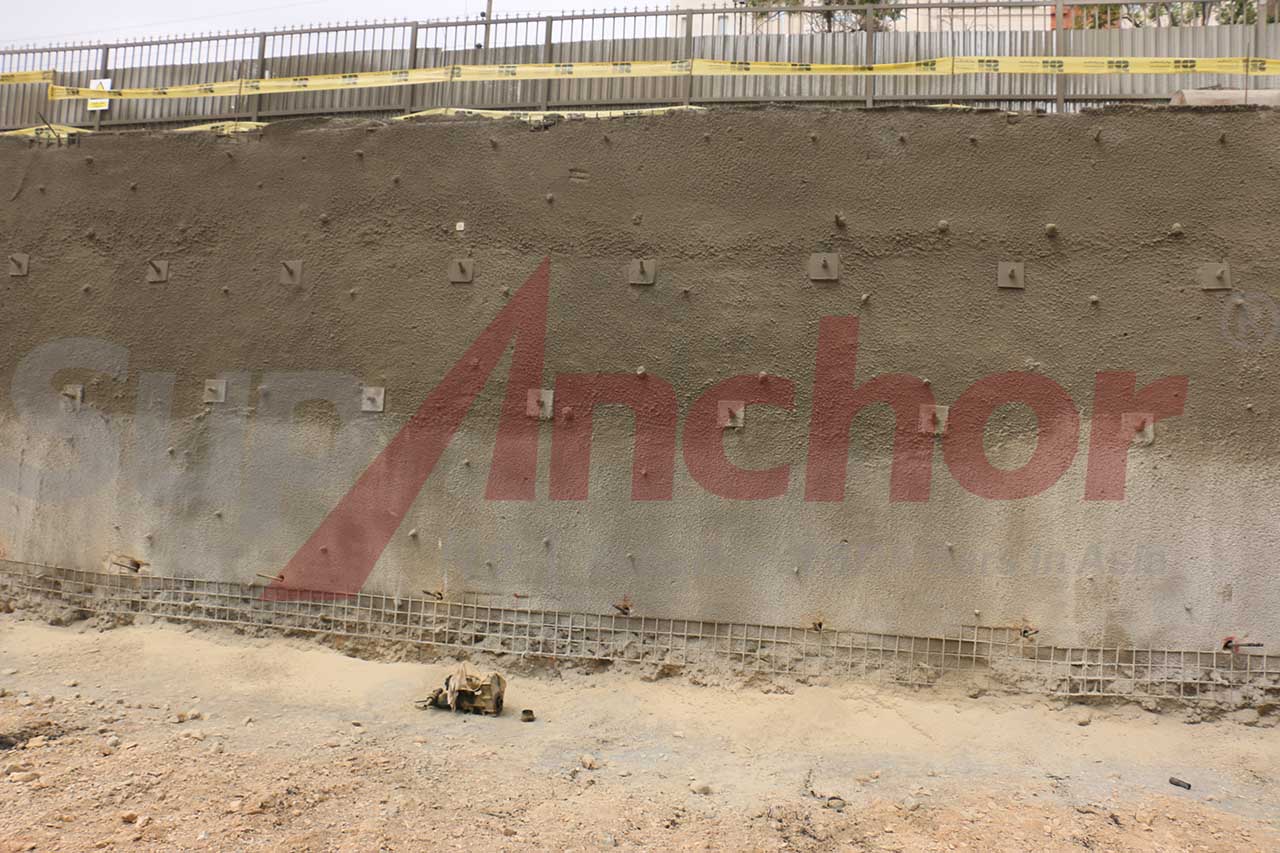 Construction site using SupAnchor self drilling anchor system