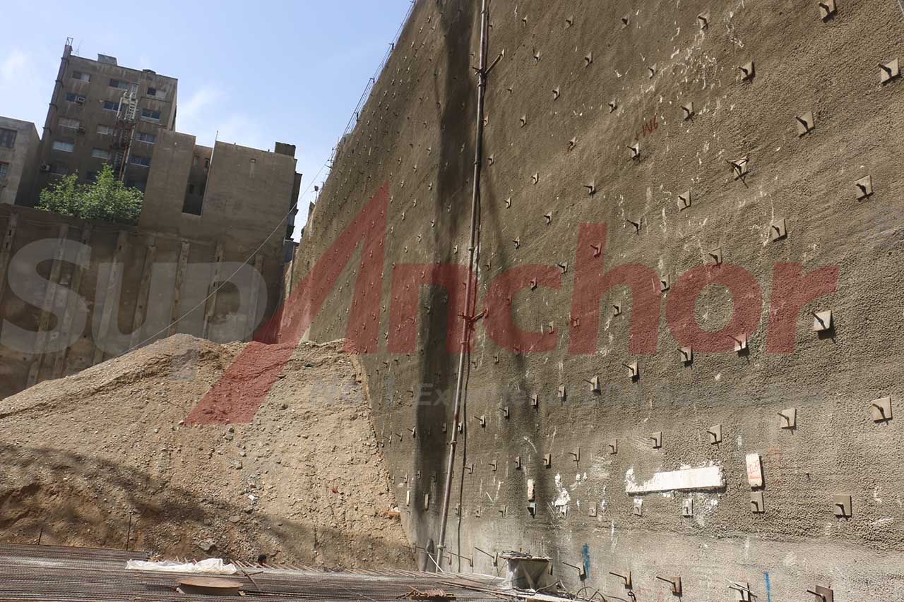 Construction site using SupAnchor self drilling anchor system