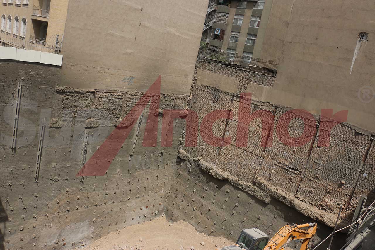 Construction site using SupAnchor self drilling anchor system