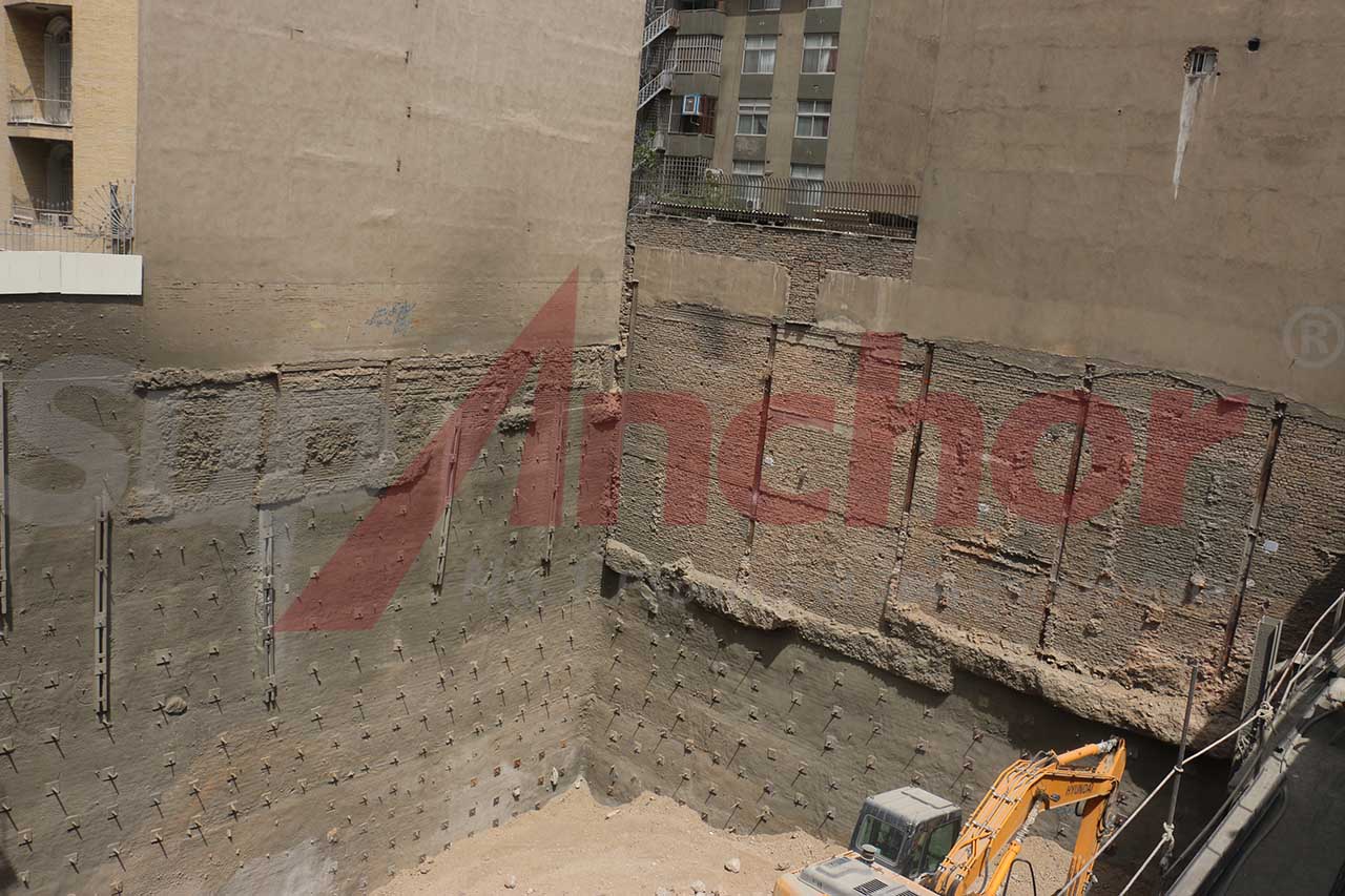 Construction site using SupAnchor self drilling anchor system