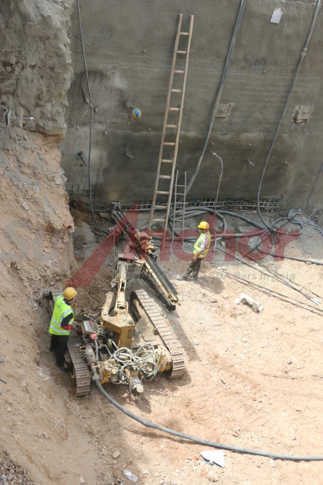 Construction site using SupAnchor self drilling anchor system