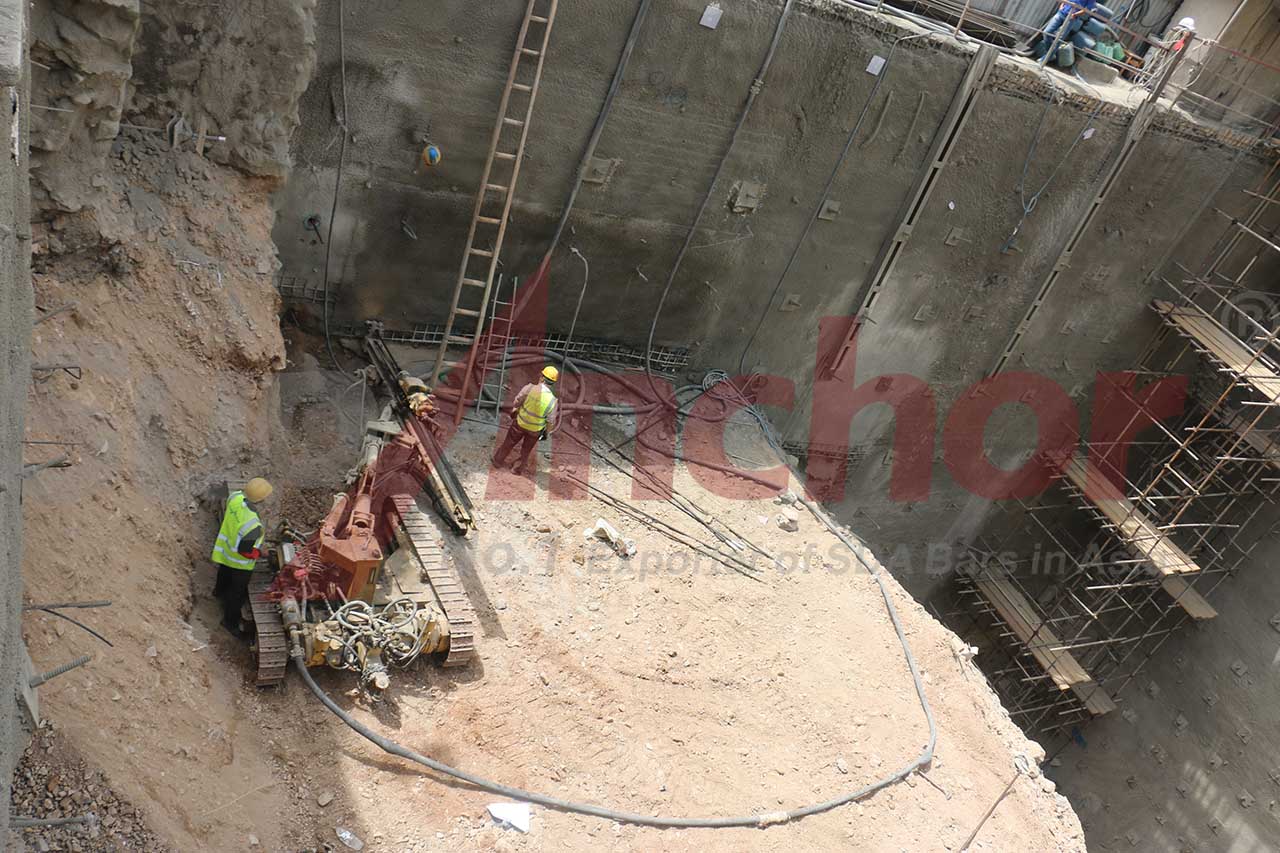 Construction site using SupAnchor self drilling anchor system